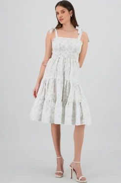 Shasa Floral Print Ruffle Dress