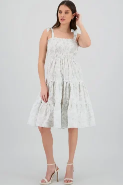 Shasa Floral Print Ruffle Dress