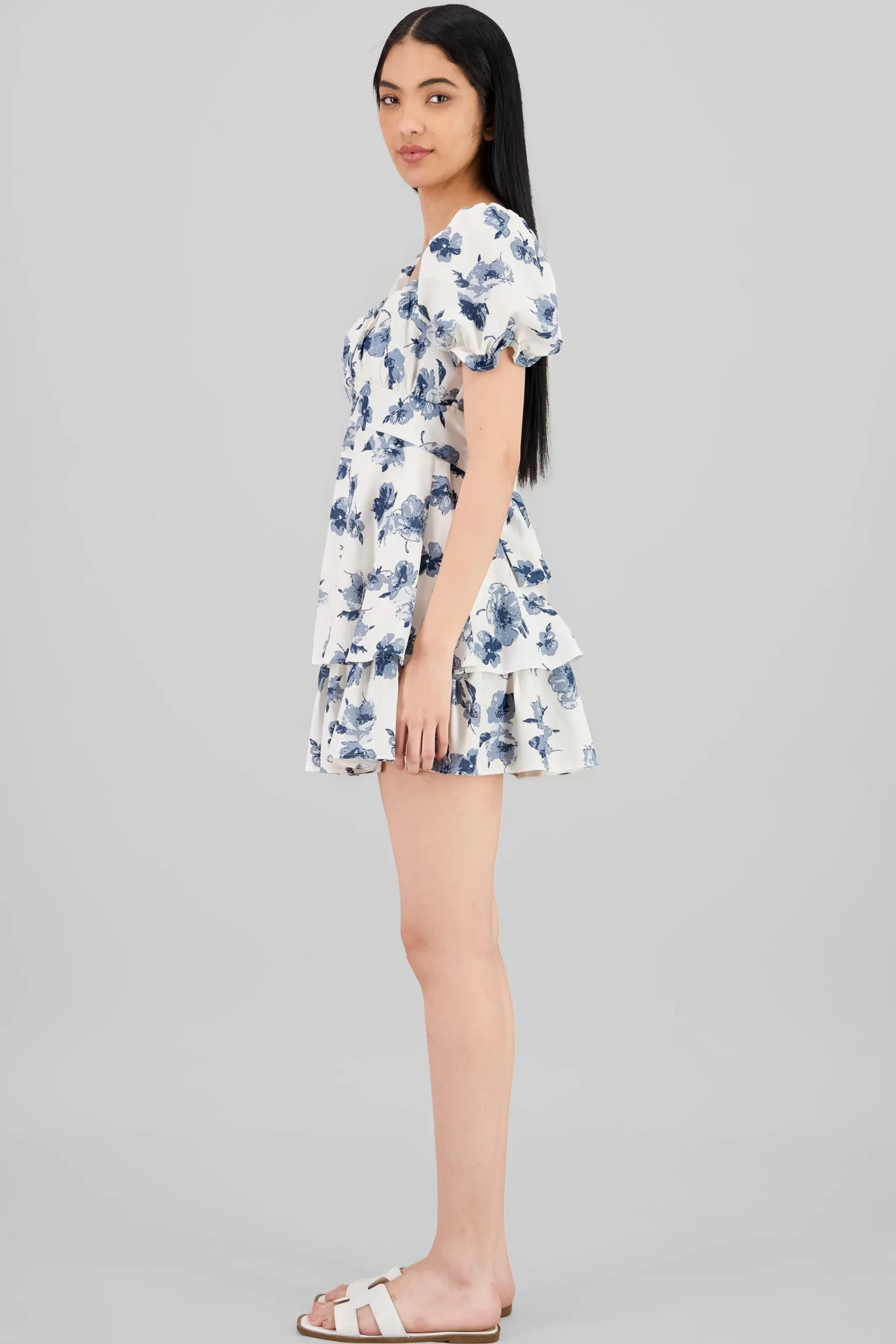 Shasa Floral Print Ruffled Dress