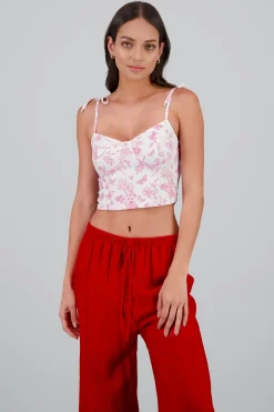 Shasa Floral Print Strap Top