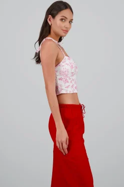 Shasa Floral Print Strap Top