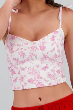 Shasa Floral Print Strap Top