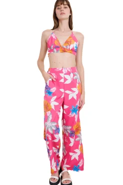 Shasa Floral Print Wide Leg Flowy Pants