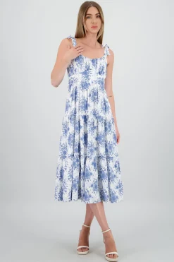 Shasa Floral Printed Ruffled Maxi Dress