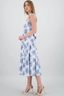Shasa Floral Printed Ruffled Maxi Dress