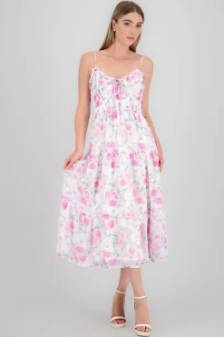 Shasa Floral Printed Ruffled Maxi Dress
