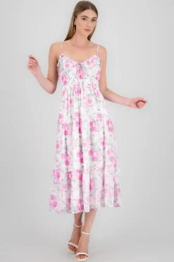 Shasa Floral Printed Ruffled Maxi Dress