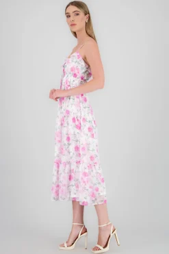 Shasa Floral Printed Ruffled Maxi Dress