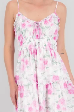 Shasa Floral Printed Ruffled Maxi Dress