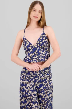 Shasa Floral Printed Strappy Top
