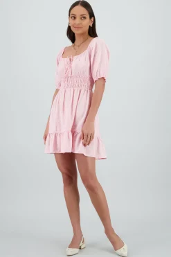 Shasa Floral Puff Sleeve Mini Dress