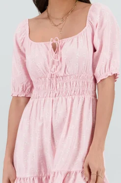 Shasa Floral Puff Sleeve Mini Dress