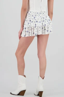 Shasa Floral Ruffle Mini Skirt