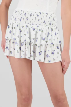 Shasa Floral Ruffle Mini Skirt