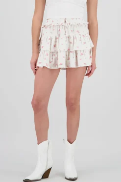 Shasa Floral Ruffles Mini Skirt