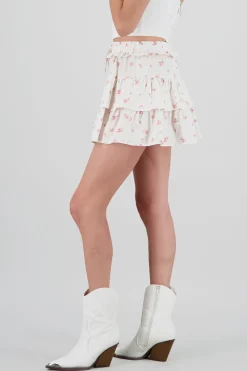 Shasa Floral Ruffles Mini Skirt
