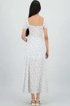 Shasa Floral Textured Midi Dress