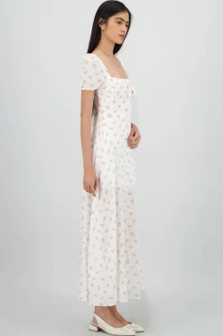 Shasa Floral Textured Midi Dress