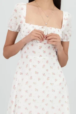 Shasa Floral Textured Midi Dress