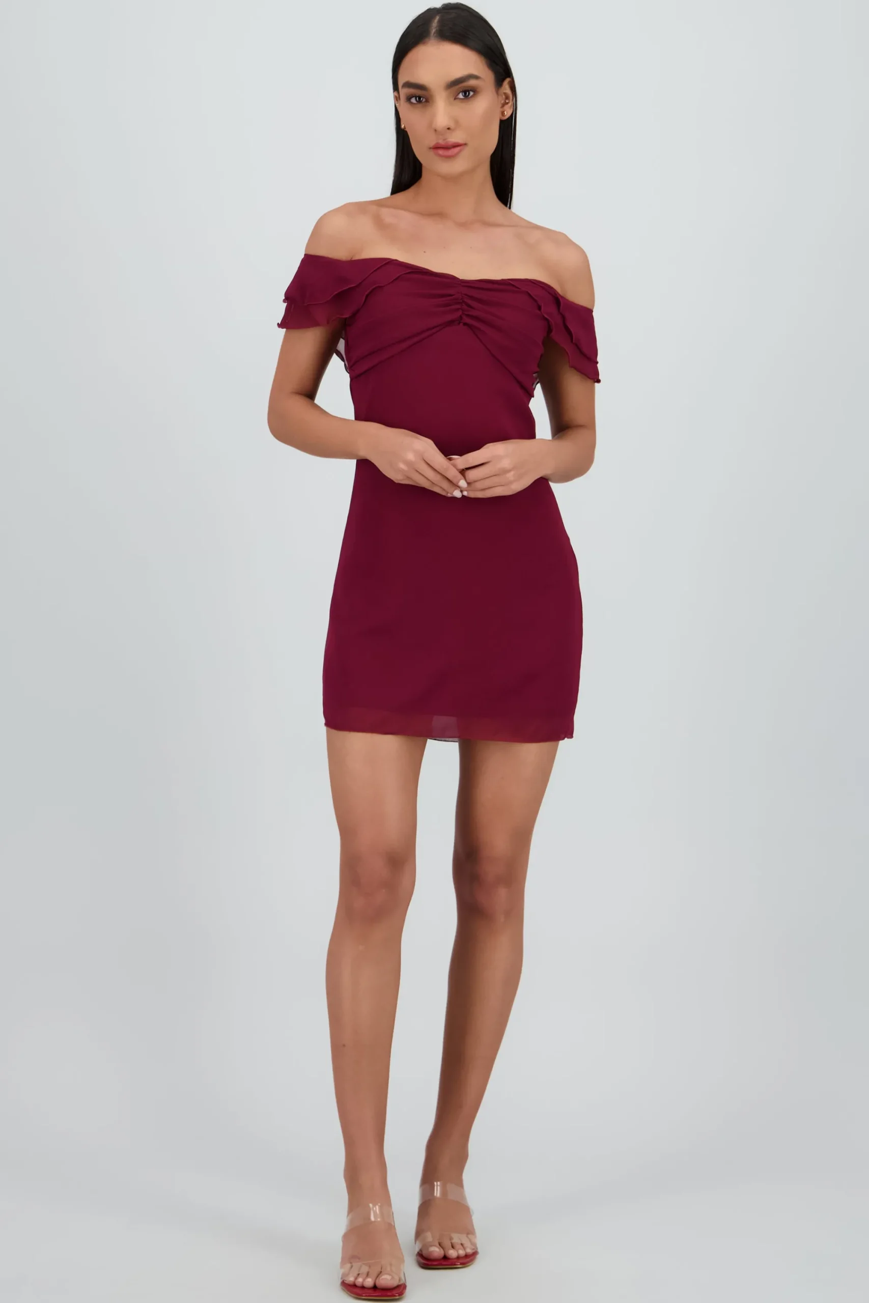 Shasa Flowing Ruffle Sleeve Dress