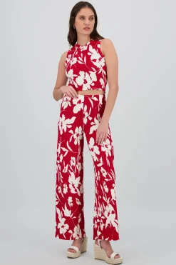 Shasa Flowing Tropical Floral Pants