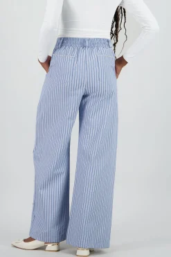 Shasa Flowing Wide Leg Pants with Stripe Detail