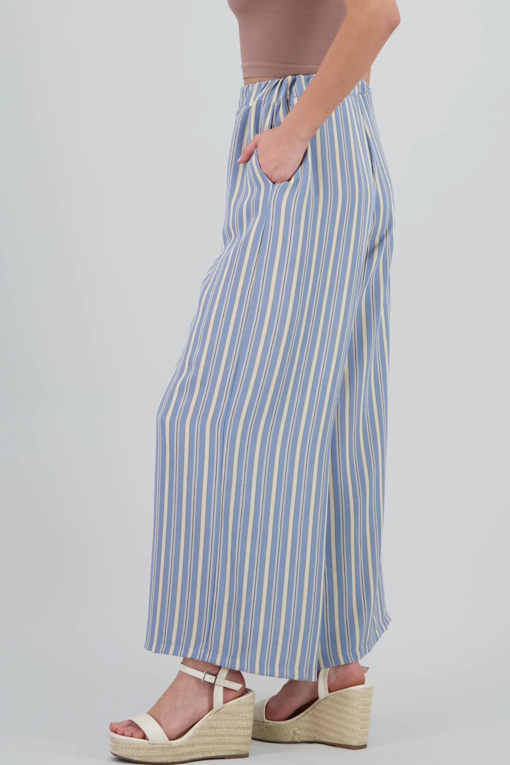 Shasa Flowy Bicolor Striped Pants
