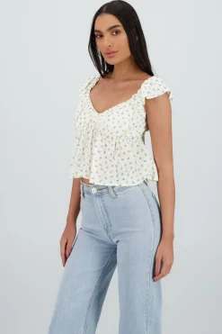Shasa Flowy V Neck Top