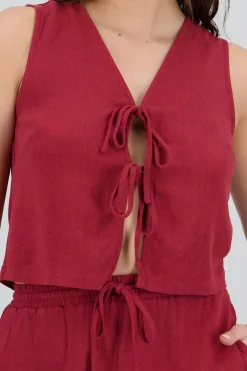Shasa Flowy Vest with Ties
