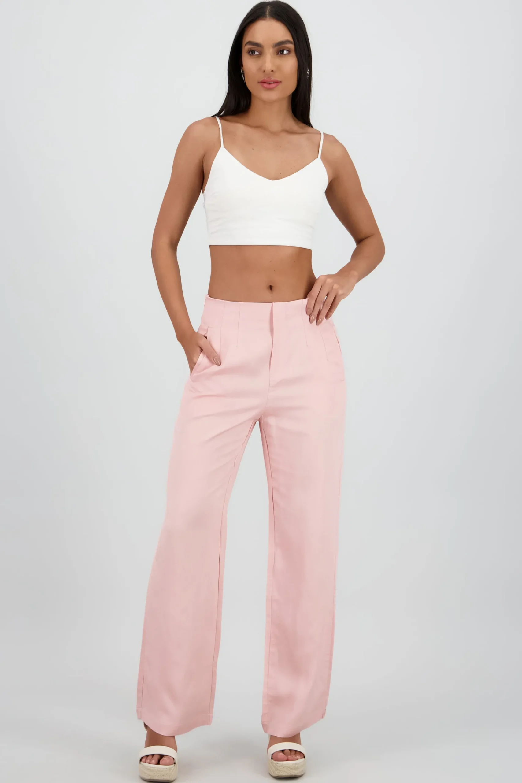 Shasa Fluid Pants with Pleat Detail