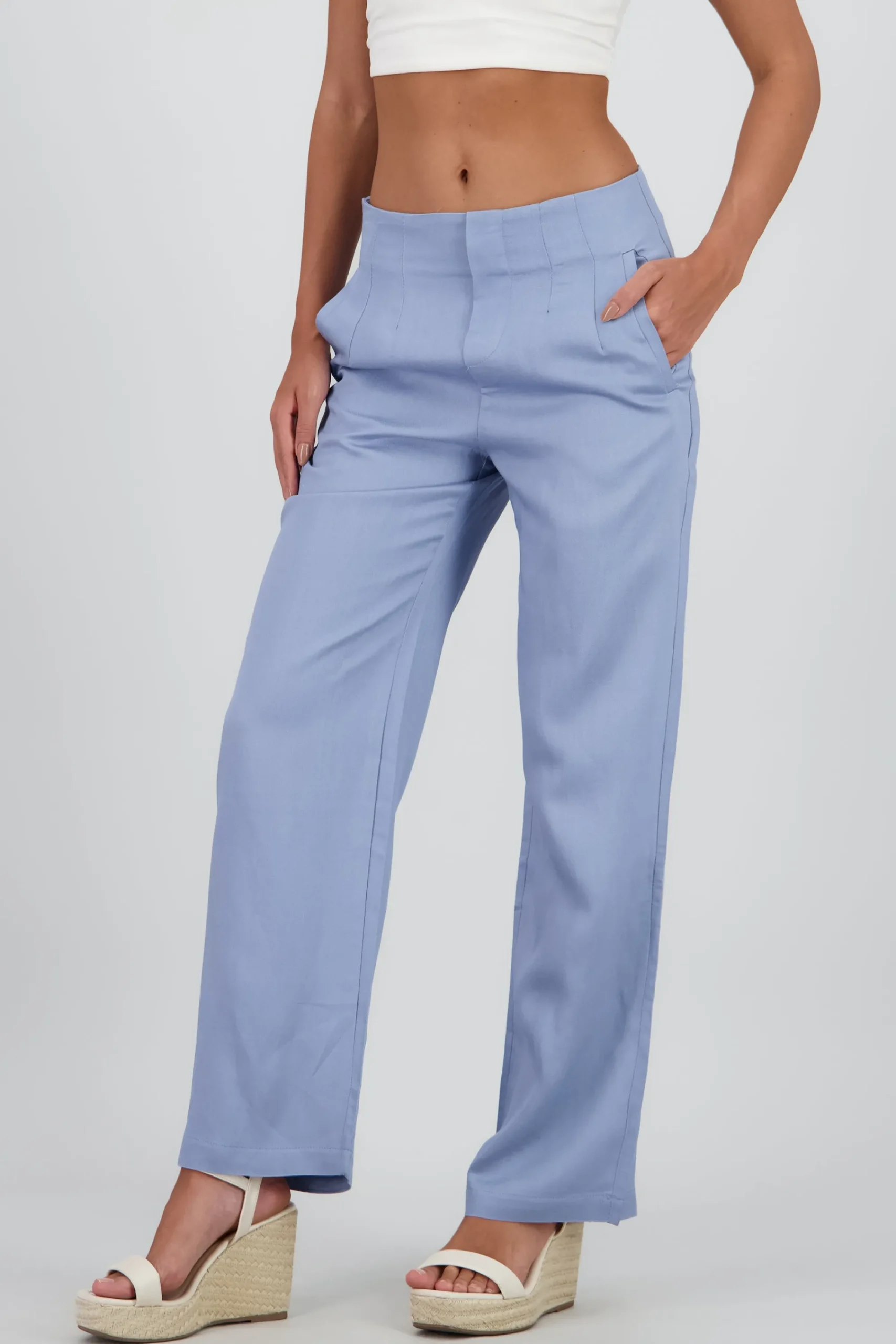 Shasa Fluid Pants with Pleat Detail