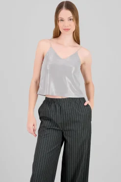 Shasa Fluid Sparkle Strap Top