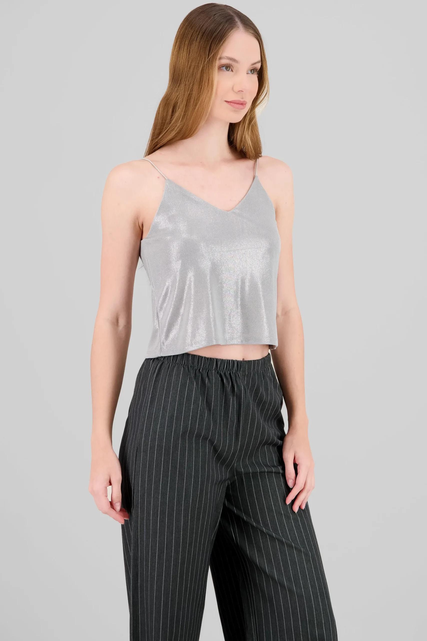 Shasa Fluid Sparkle Strap Top