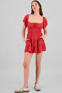 Shasa Frill Bust Short Sleeve Dress
