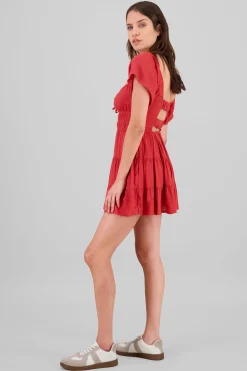 Shasa Frill Bust Short Sleeve Dress