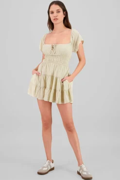Shasa Frill Bust Short Sleeve Dress