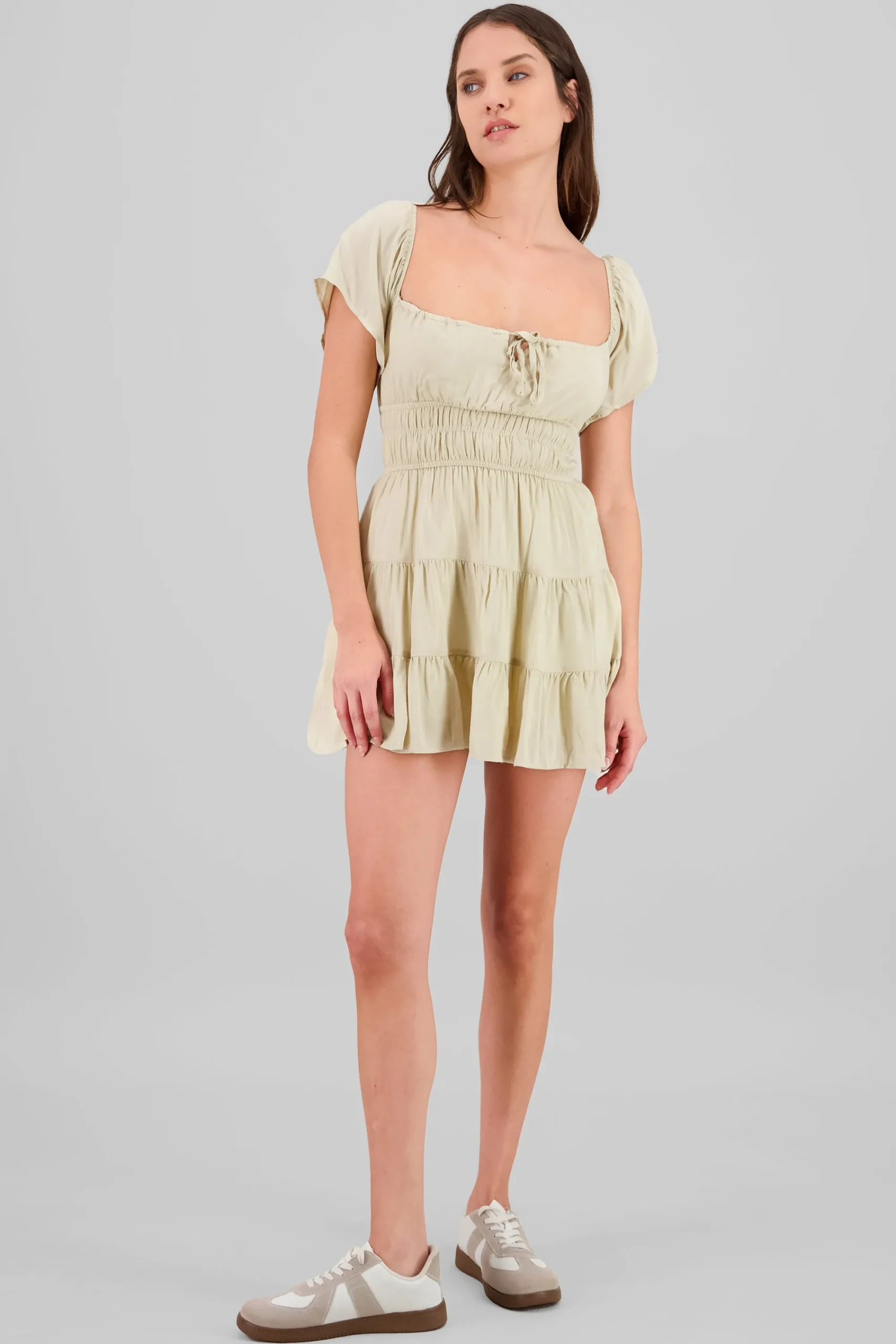 Shasa Frill Bust Short Sleeve Dress