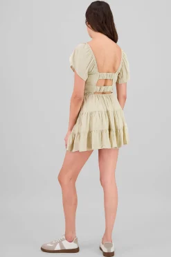 Shasa Frill Bust Short Sleeve Dress