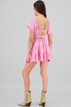 Shasa Frill Bust Short Sleeve Dress