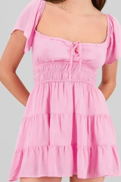 Shasa Frill Bust Short Sleeve Dress
