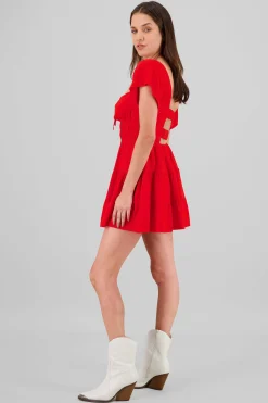 Shasa Frill Bust Short Sleeve Dress