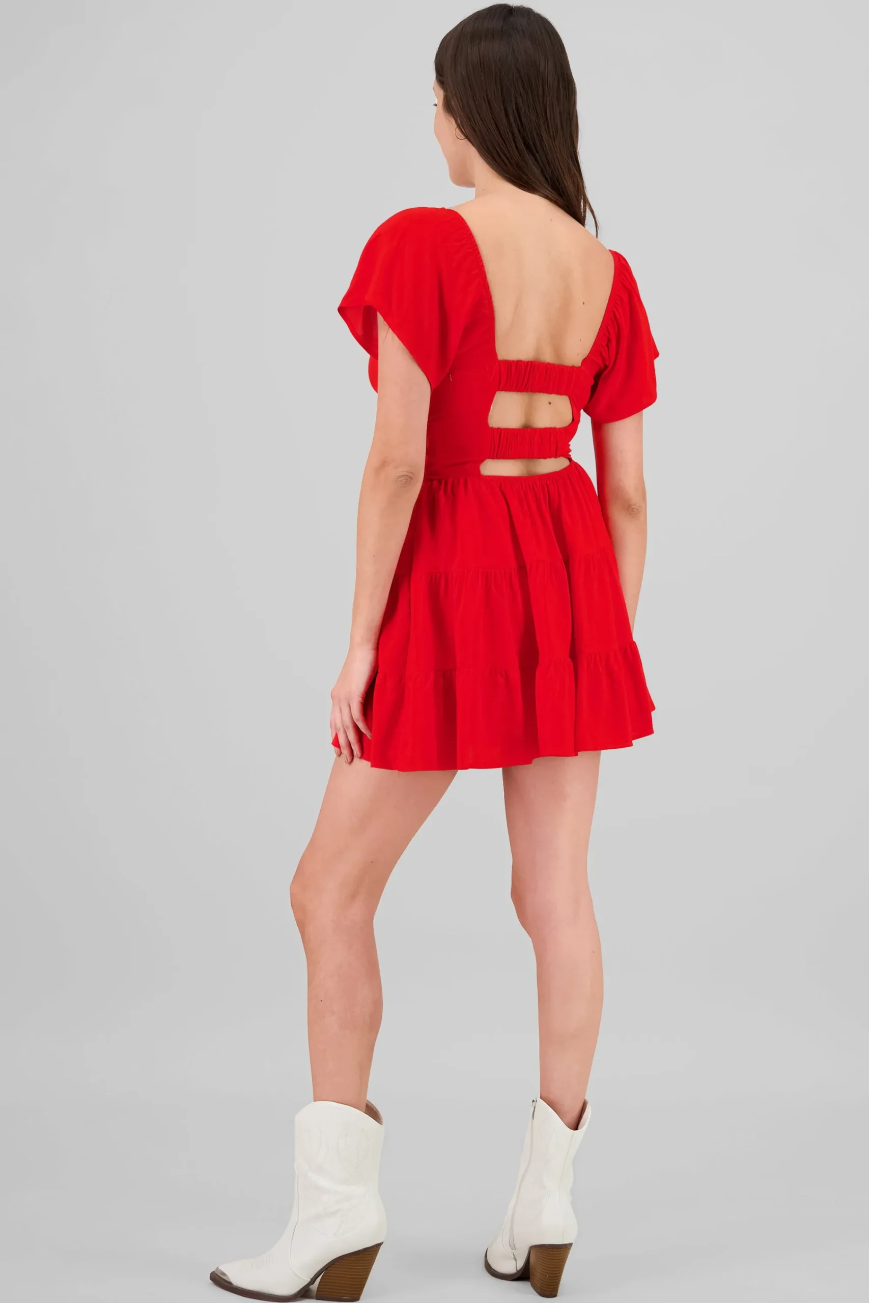 Shasa Frill Bust Short Sleeve Dress