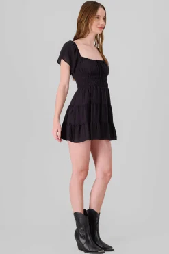 Shasa Frill Bust Short Sleeve Dress