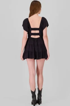 Shasa Frill Bust Short Sleeve Dress