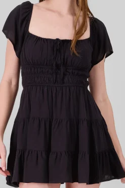 Shasa Frill Bust Short Sleeve Dress