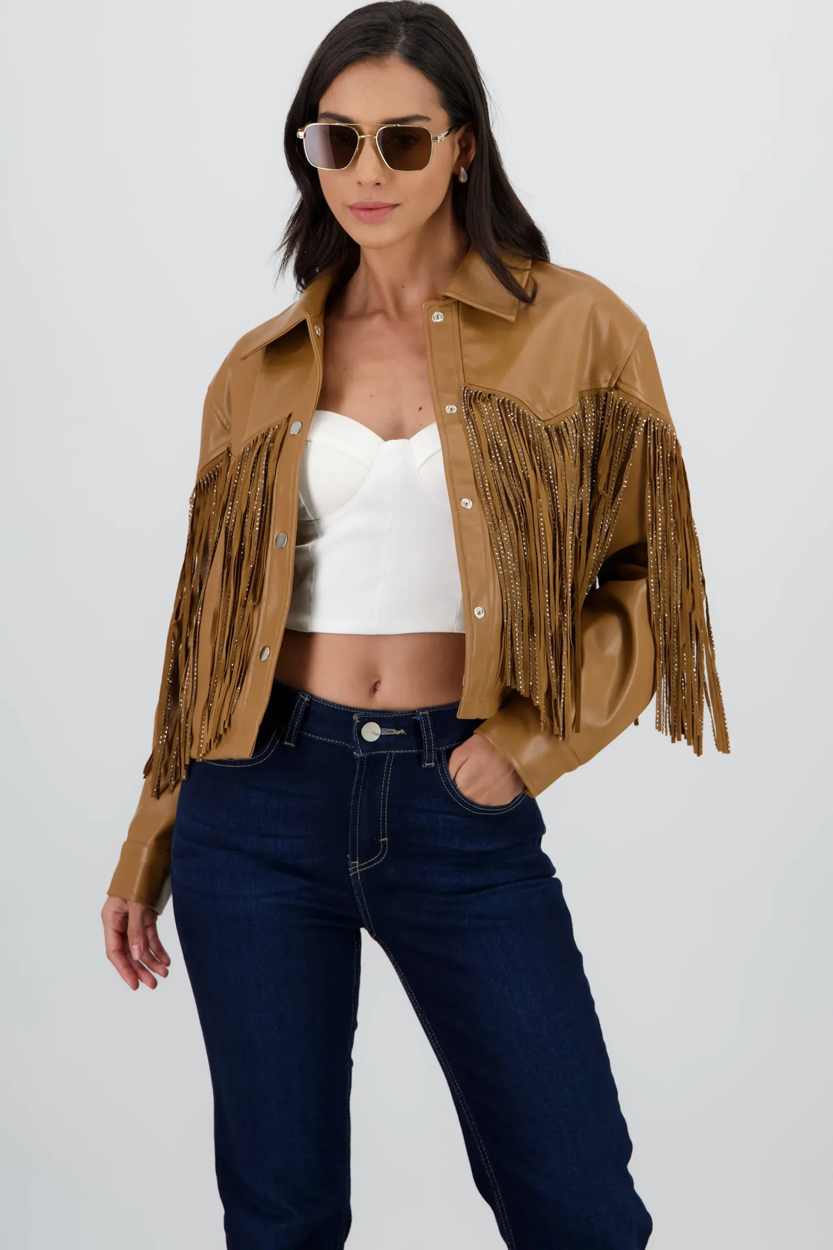 Shasa Fringe Glitter Jacket