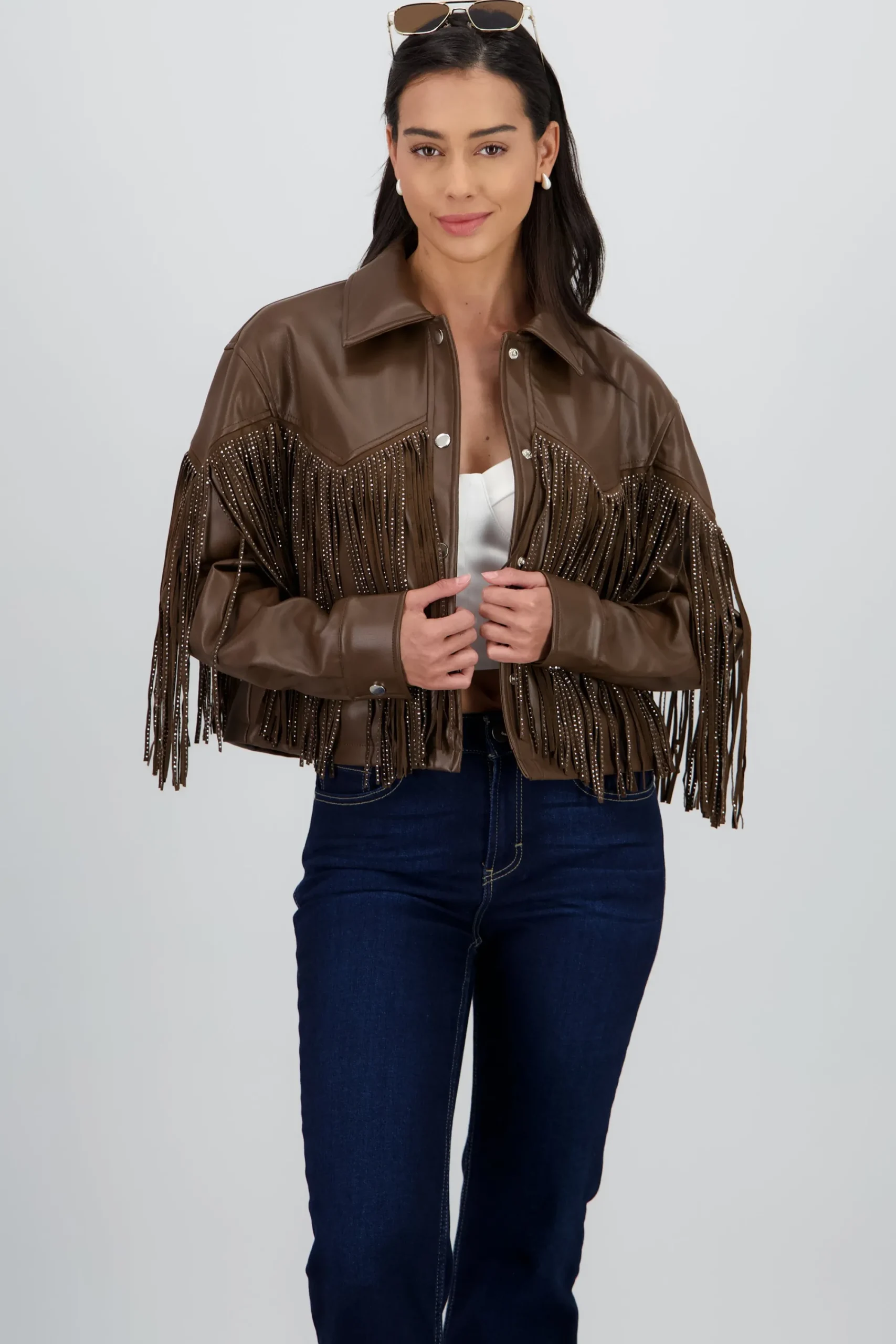 Shasa Fringe Glitter Jacket