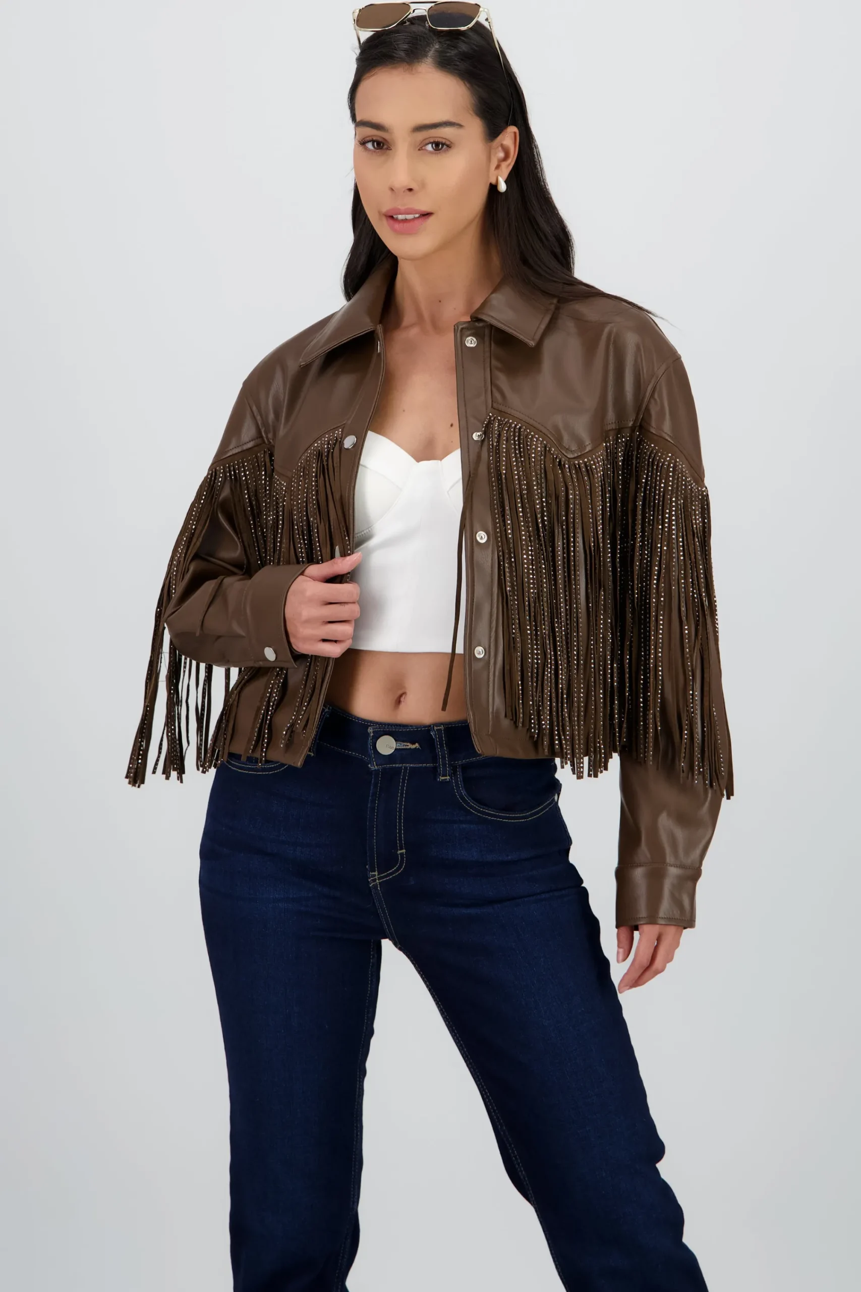 Shasa Fringe Glitter Jacket