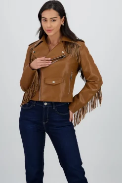 Shasa Fringe Sequin Biker Jacket
