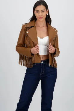 Shasa Fringe Sequin Biker Jacket